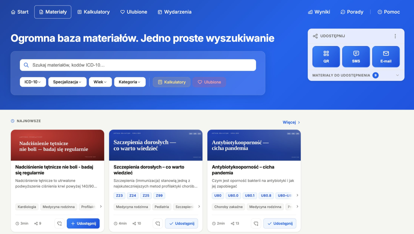 Biblioteka materiałów TriggerDoc z wyszukiwarką